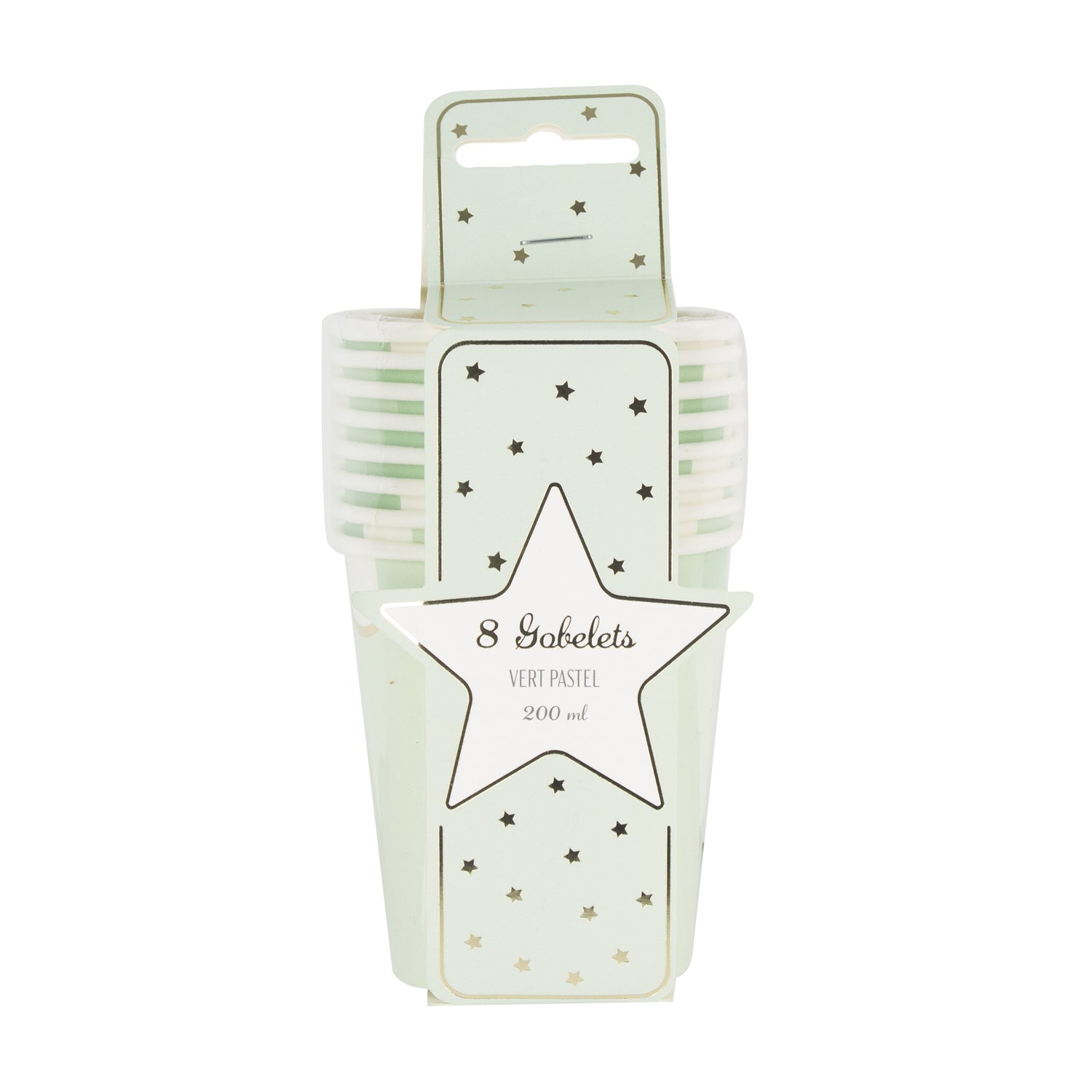 GOBELETS FESTONNES 200ML VERT PASTEL X 8