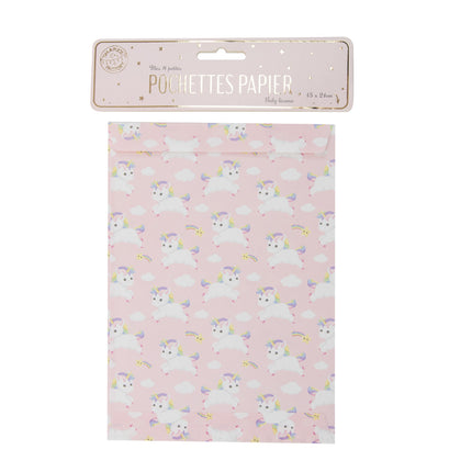 POCHETTES PAPIER BABY LICORNE X 8PCS