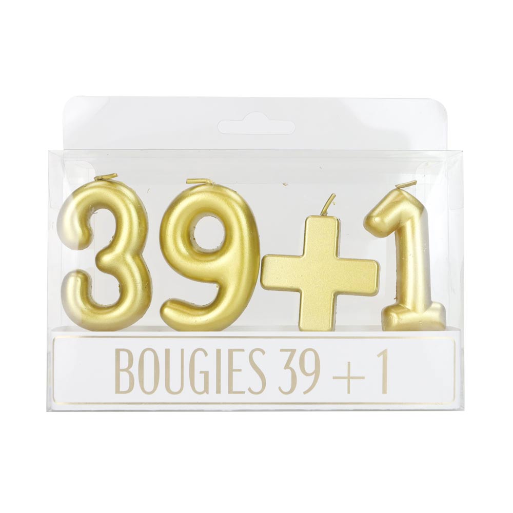Set de bougies dorees 39+1 2