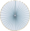 SET DE 3 EVENTAILS BLEU PASTEL ET OR