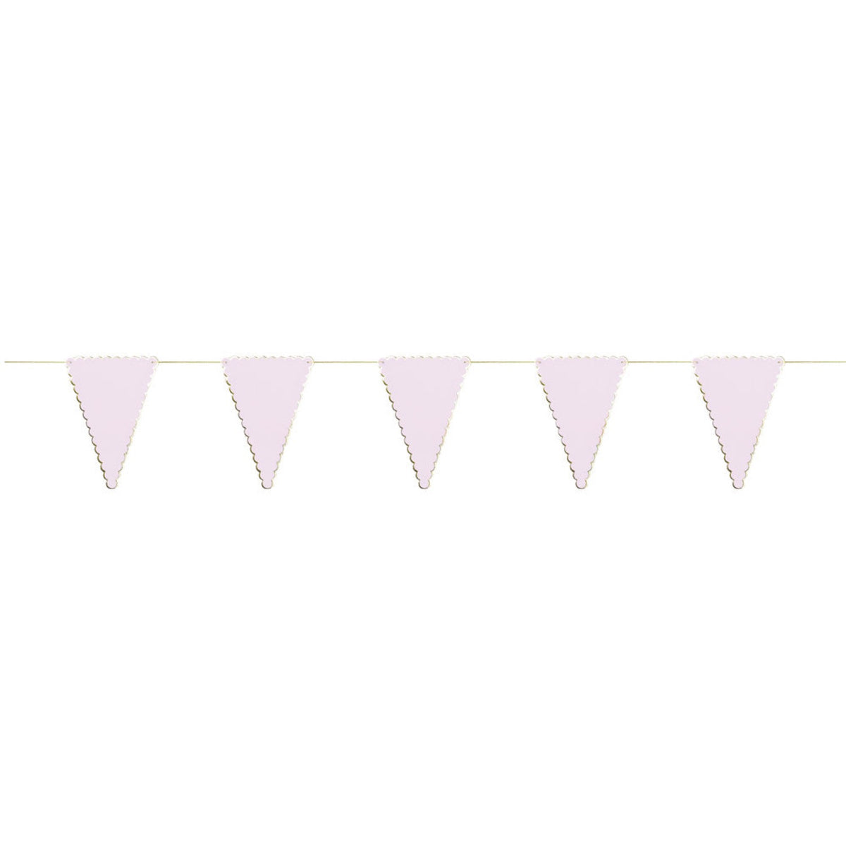 GUIRLANDE FANIONS FESTONNES ROSE PASTEL ET OR 3M
