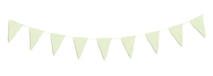 GUIRLANDE FANIONS FESTONNES VERT PASTEL ET OR