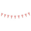 GUIRLANDE FANIONS FESTONNES ROUGE RAYE BLANC ET OR
