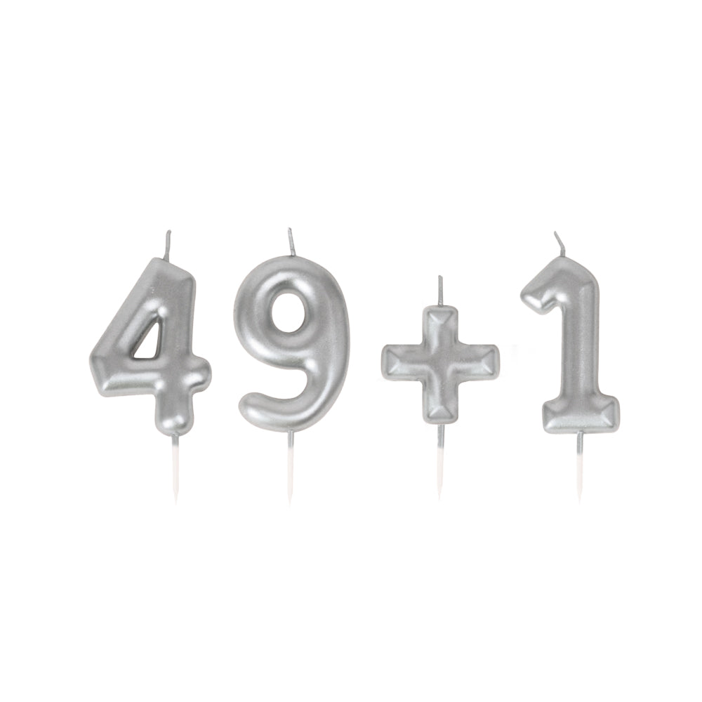 Set de bougies argentees 49+1 1