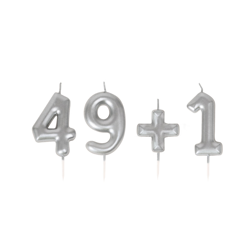 Set de bougies argentees 49+1 1