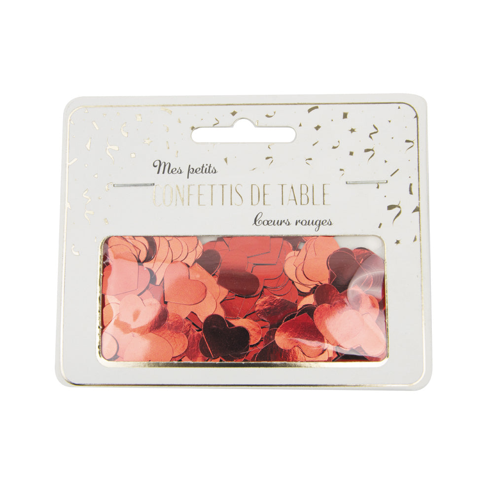 CONFETTIS DE TABLE COEURS ROUGES