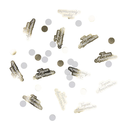 CONFETTIS DE TABLE JOYEUX ANNIVERSAIRE OR