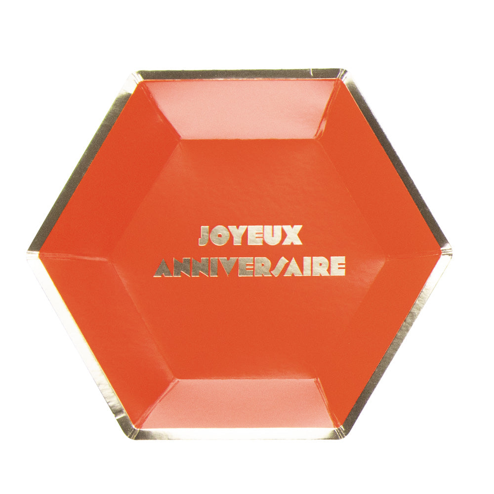 ASSIETTES MULTI JOYEUX ANNIVERSAIRE X8