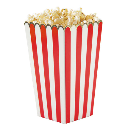 BOITES A POP-CORN ROUGE ET BLANCHE X 8