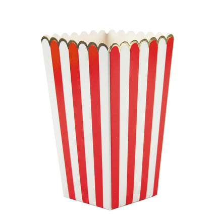 BOITES A POP-CORN ROUGE ET BLANCHE X 8