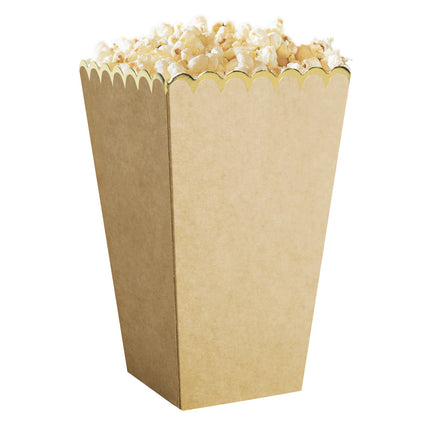 BOITES A POP-CORN KRAFT ET OR X 8