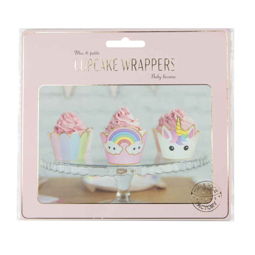 CUPCAKE WRAPPERS BABY LICORNE X 6