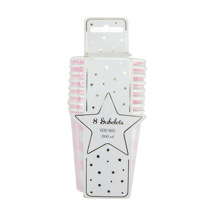GOBELETS 200ML VICHY ROSE X 8