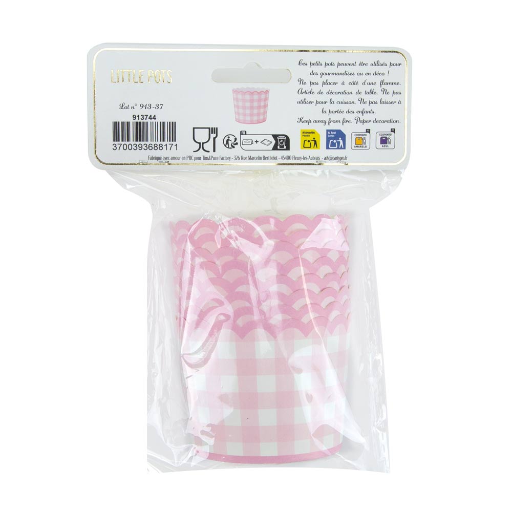 PETITS POTS VICHY ROSE X 8