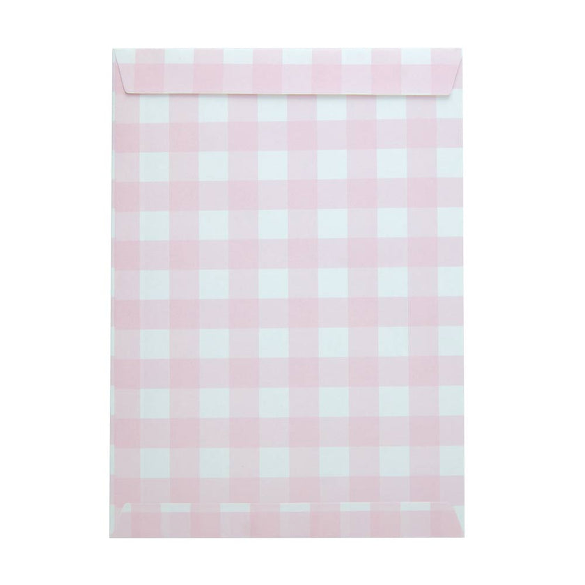 POCHETTES PAPIER VICHY ROSE X 8PCS
