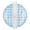 ASSIETTES FESTONNEES VICHY BLEU 23CM X 8