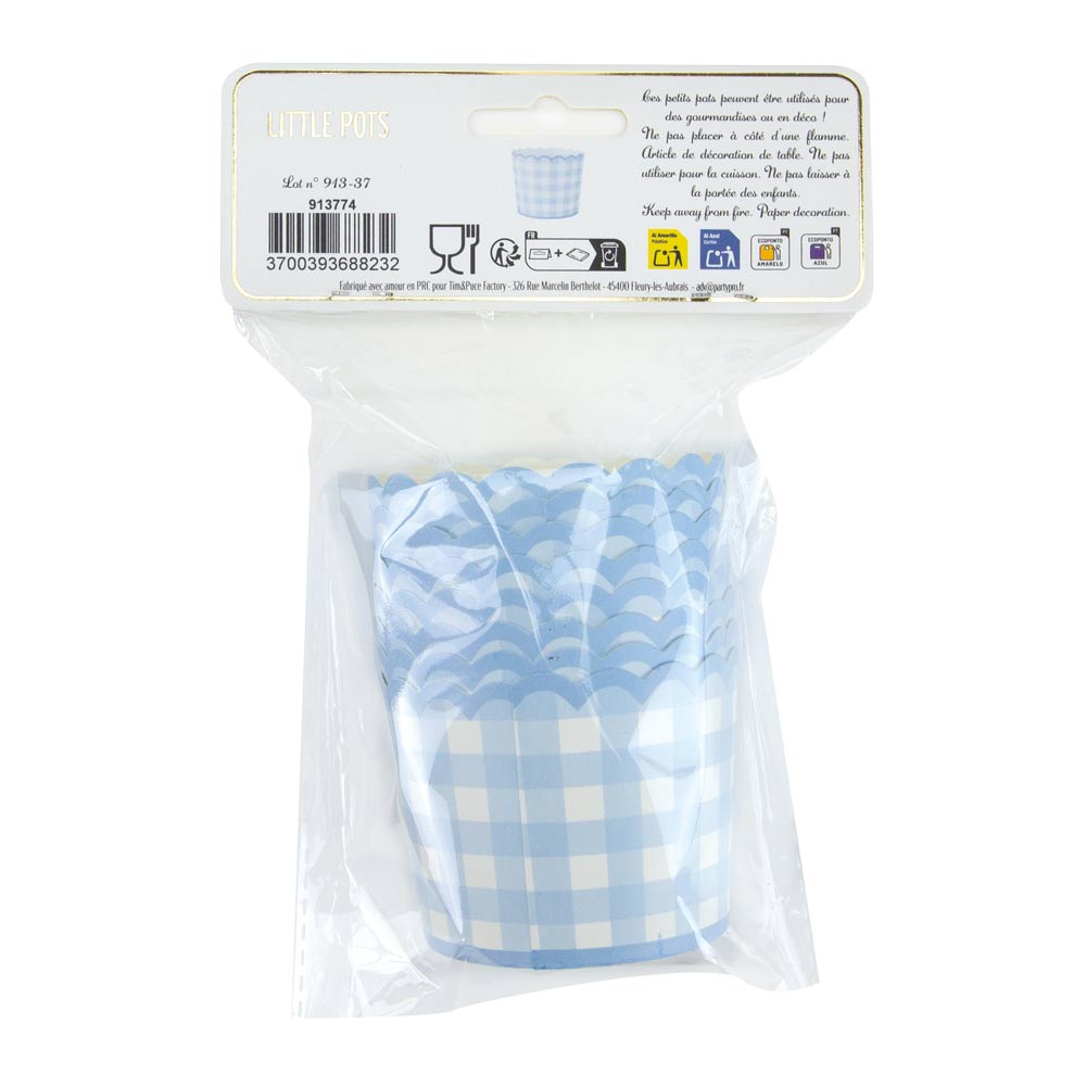 PETITS POTS VICHY BLEU X 8