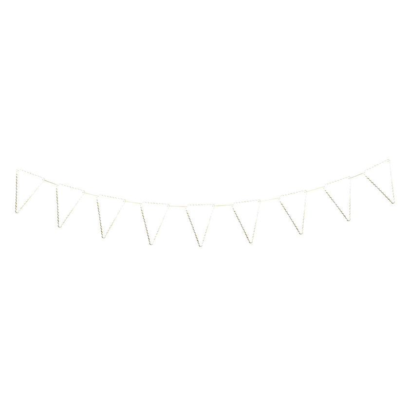 GUIRLANDE FANIONS FESTONNES BLANCHE ET OR 3M