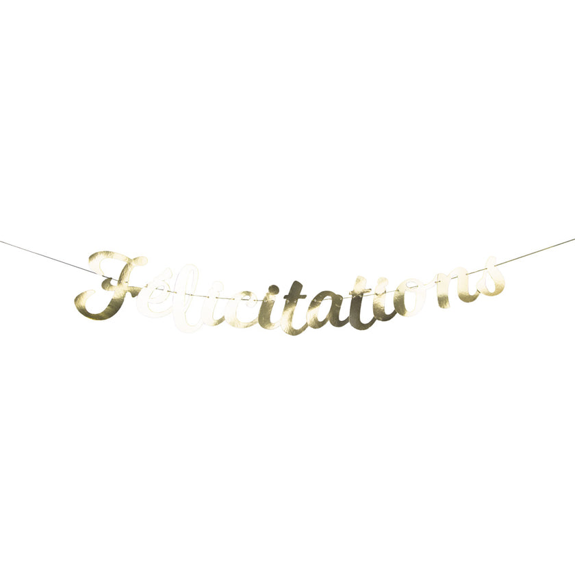 GUIRLANDE LETTRES FELICITATIONS OR 1.4M
