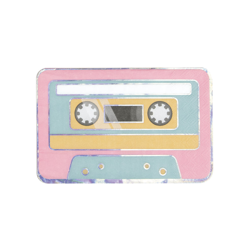 SERVIETTES CASSETTE 90'S PARTY 19X29CM  X 16