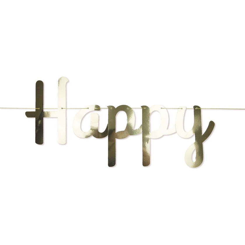 Guirlande lettres happy birthday doree 2
