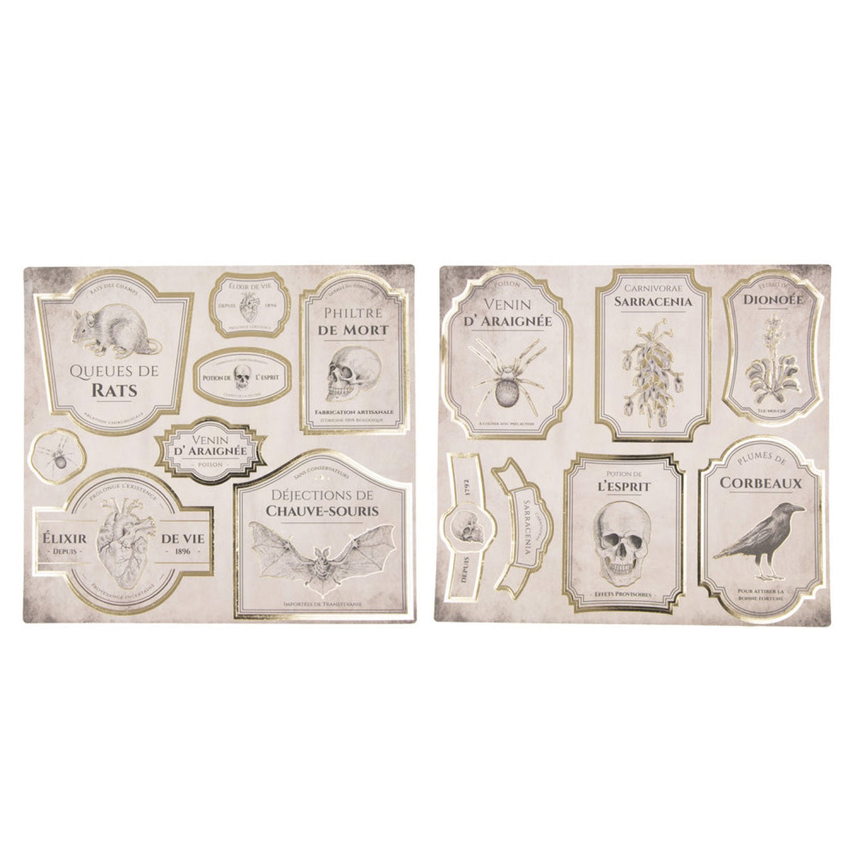 DECORATIONS POUR BOUTEILLES CABINET DE CURIOSITES X 15PCS