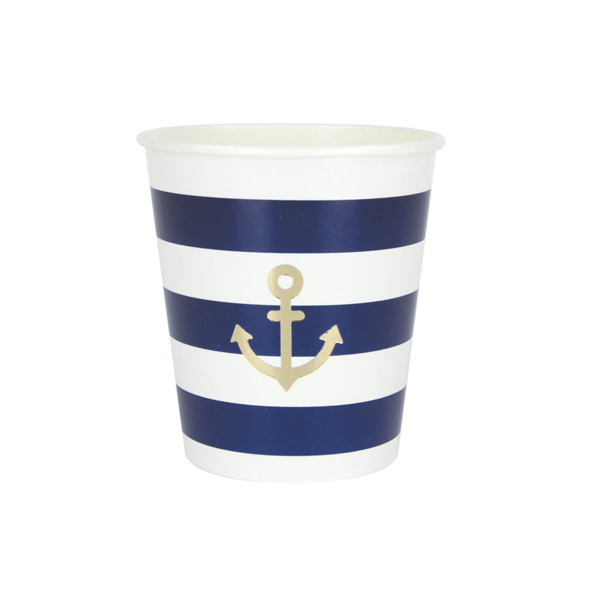 GOBELETS FESTONNES 200ML MARINIERE ET OR X 8