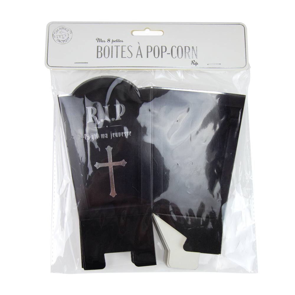 BOITES A POP-CORN RIP NOIRES X 8