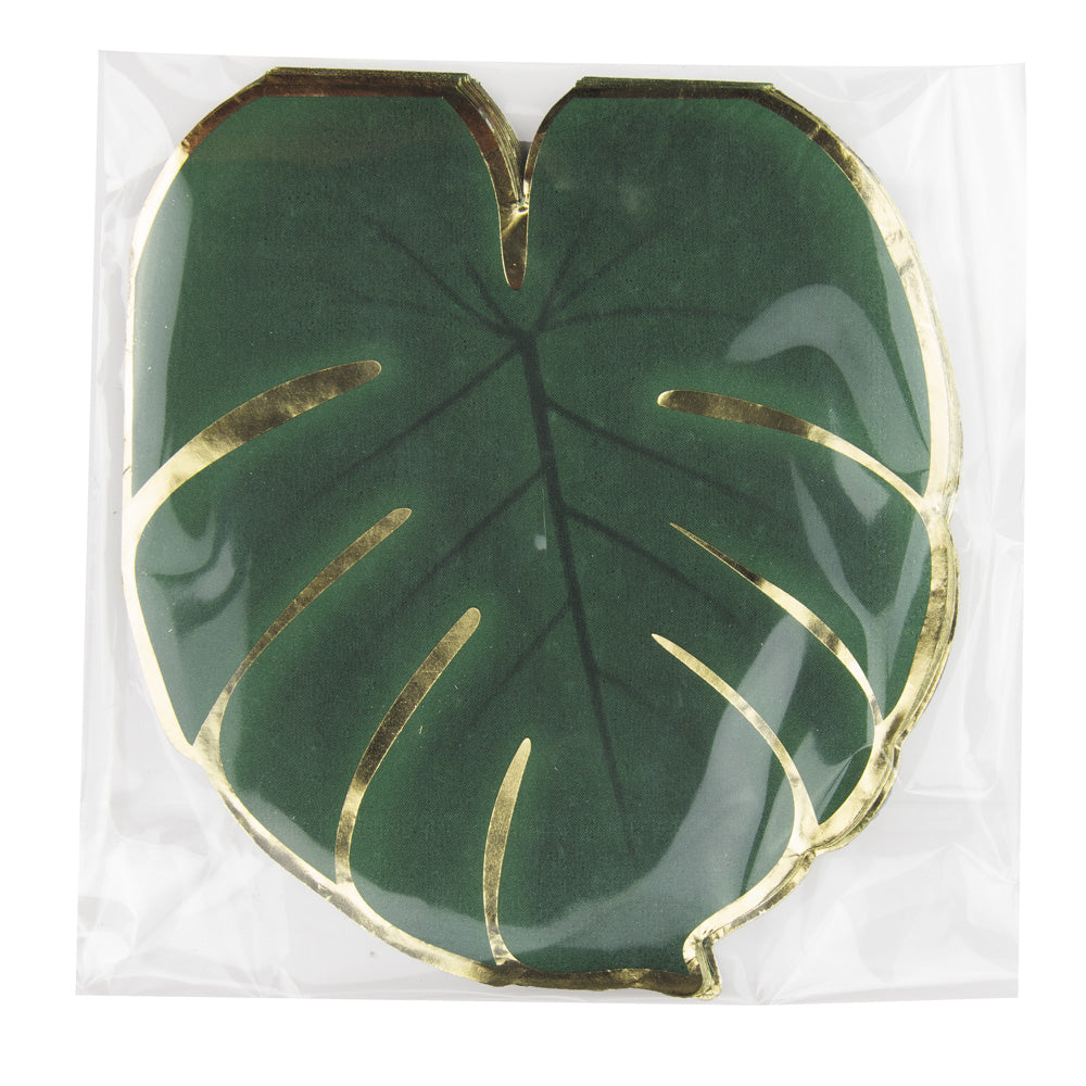 SERVIETTES 30X33 CM FEUILLE TROPICALE X 16