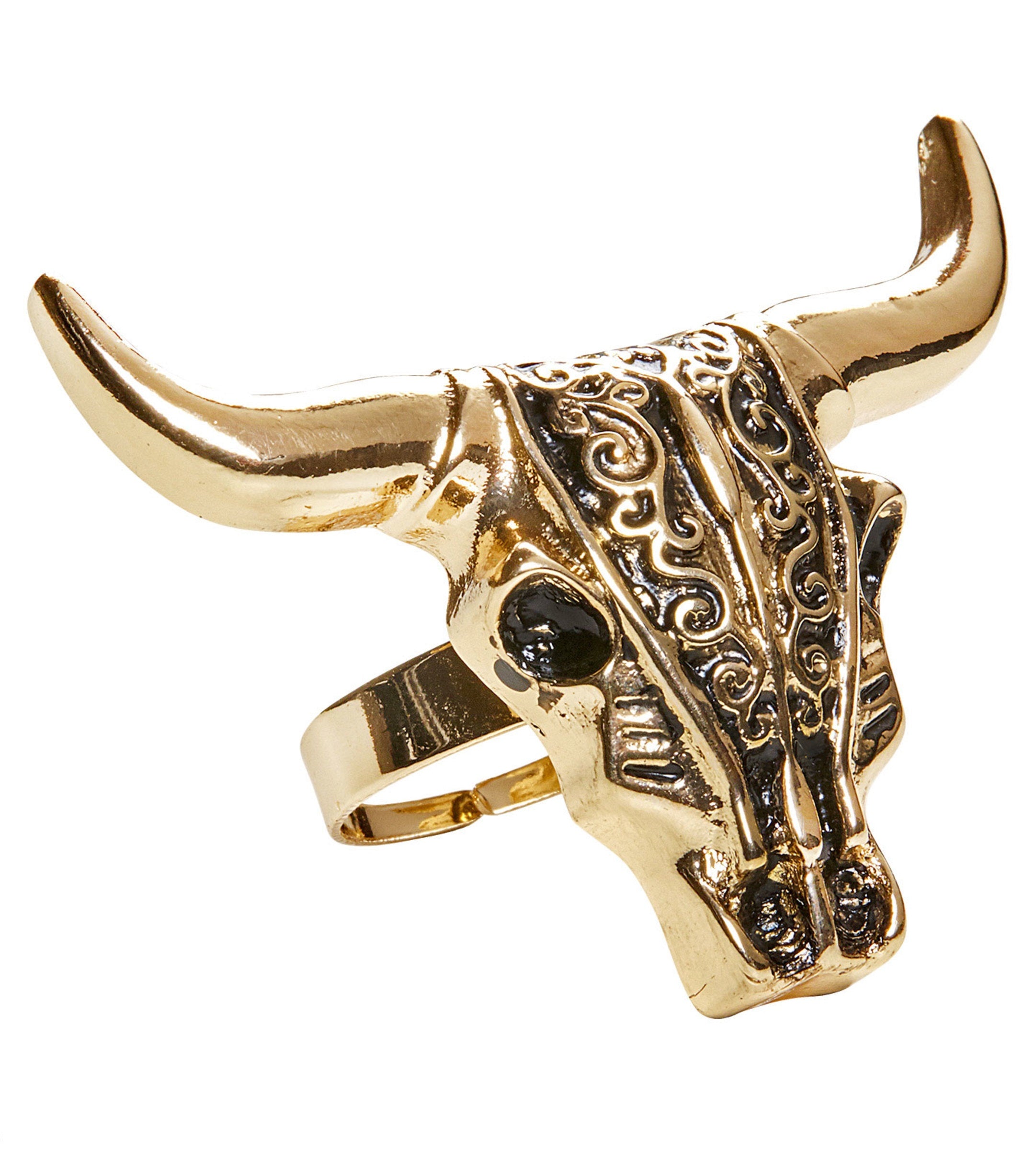 Bague tête de Buffle doré