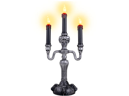 chandelier lumineux crnes 3 led's bougies 40cm