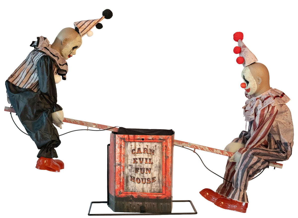 2 clowns horreur lumineux sonores et motorisés 125x90cm 220v