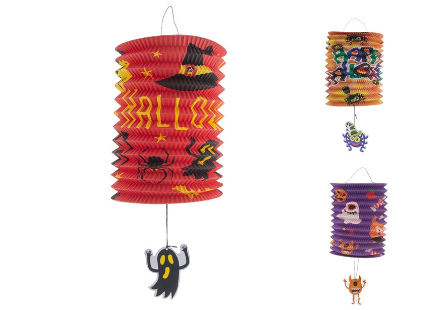lanterne lampion halloween avec suspension mix 16cm