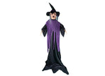 sorcière géante halloween lumineuse sonore et motorisée 2.05m