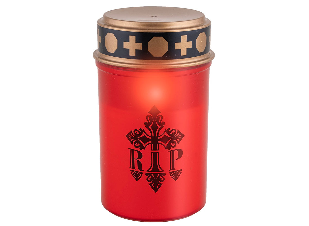 bougie funéraire r.i.p lumineuse led 12x7cm