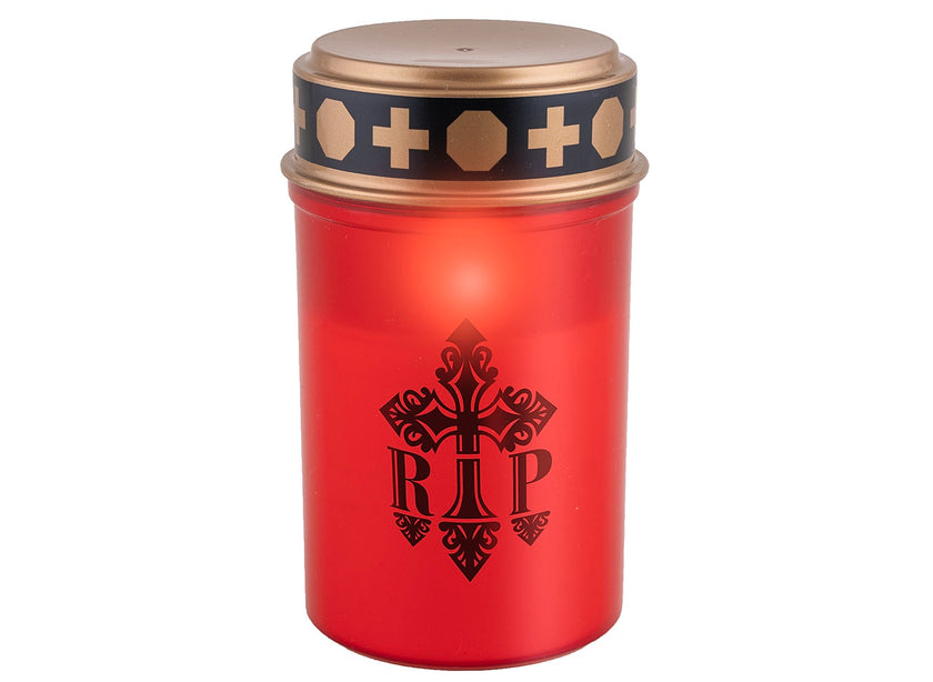 bougie funéraire r.i.p lumineuse led 12x7cm