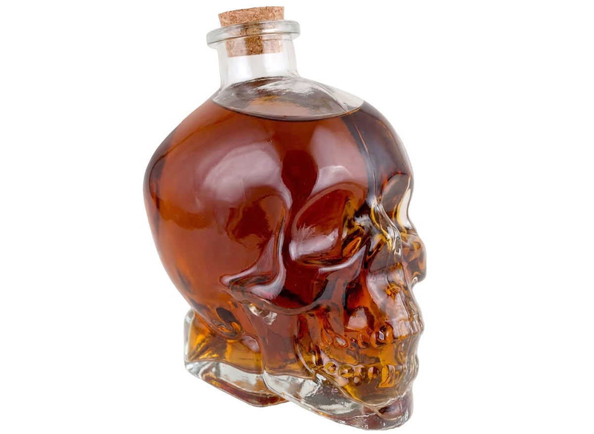 1x bouteille en forme de crâne avec bouchon 760ml