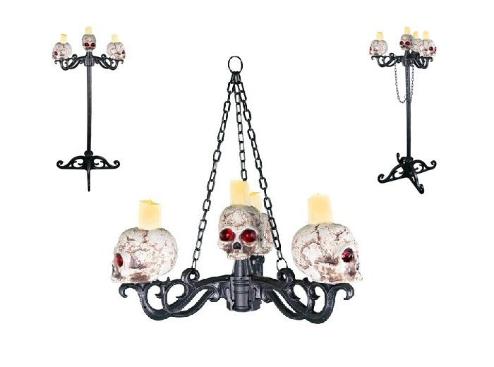 chandelier lumineux crnes avec bougies 3 en 1 diamtre 76cm