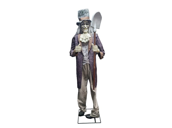 zombie fossoyeur avec pelle lumineux sonore motoris 2m 220v