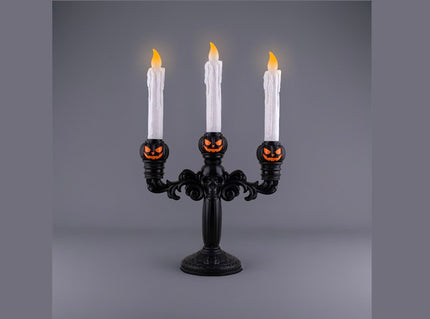chandelier lumineux citrouilles et crne 3 led's bougies 40cm
