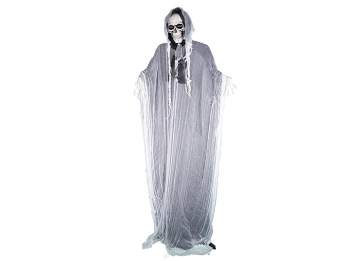 squelette fantôme gris géant lumineux et sonore 2.2m
