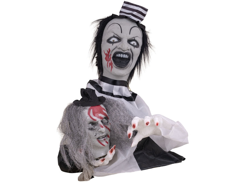 clown de table d'horreur lumineux sonore et motorisé 65cm