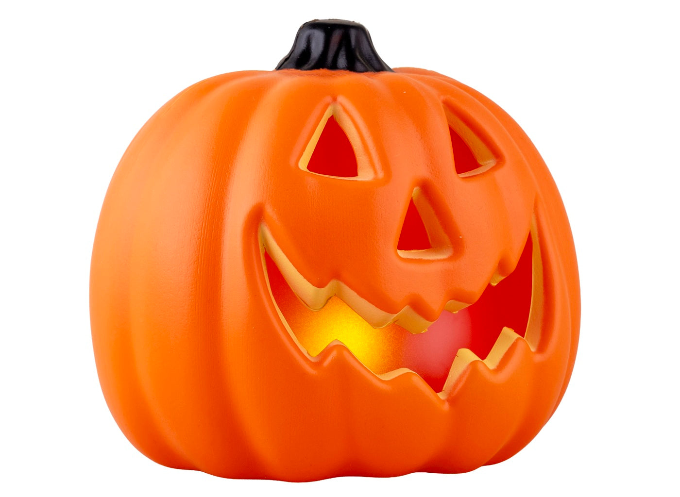 citrouille halloween orange lumineuse led 20cm