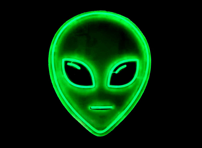 décoration enseigne néon motif alien vert 220v 50x40cm