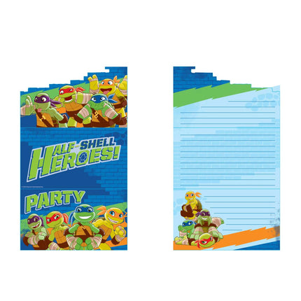 8 invitations Les Tortues Ninja Half-Shell Heroes