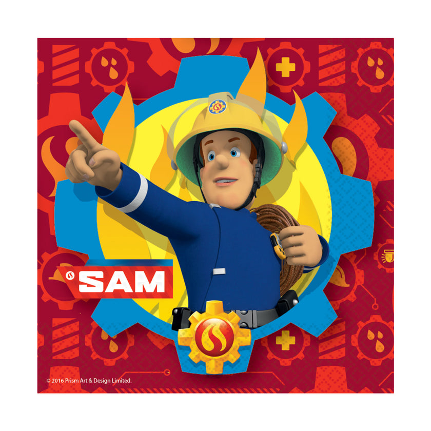 20 Serviettes en papier Sam le Pompier