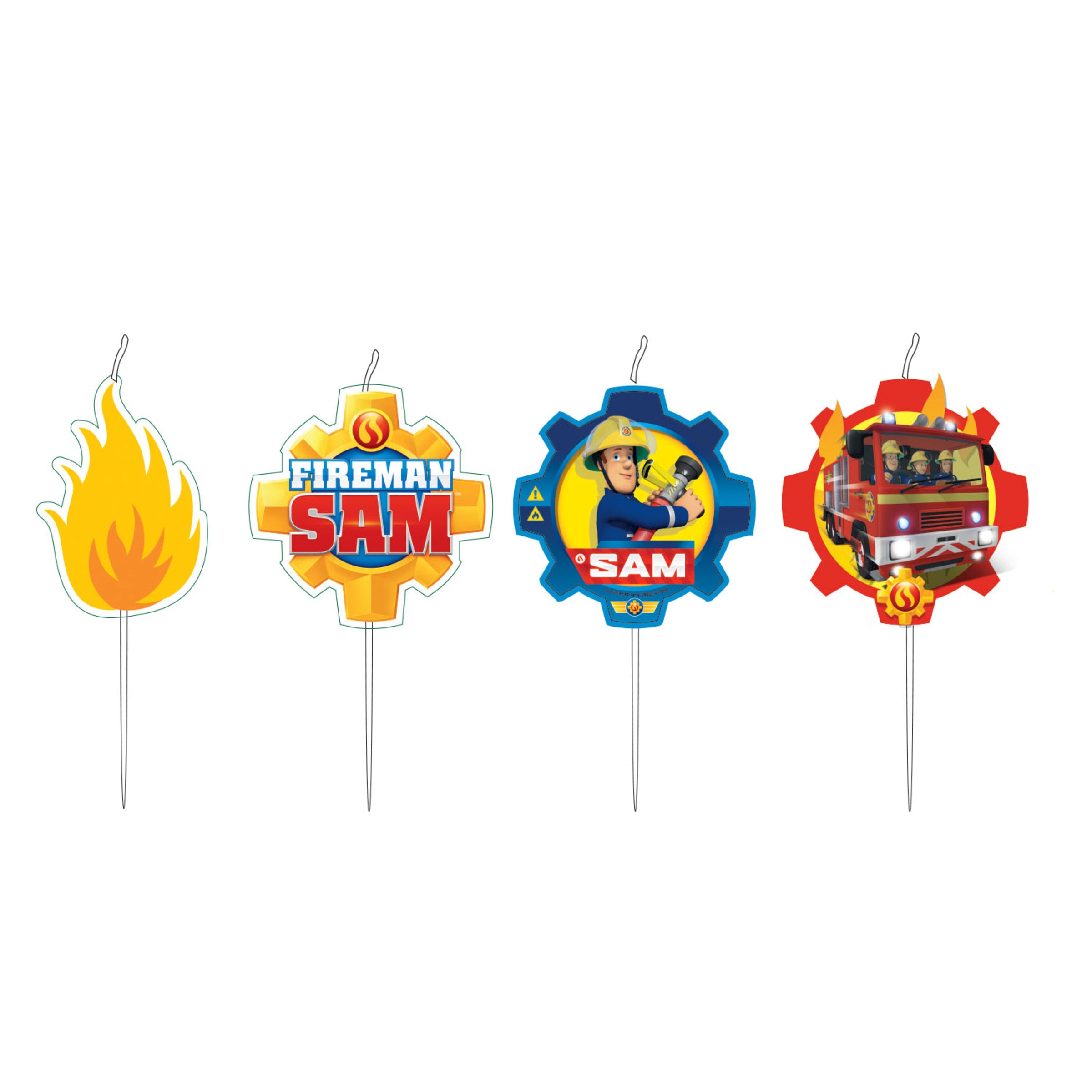 4 mini bougies Sam le Pompier