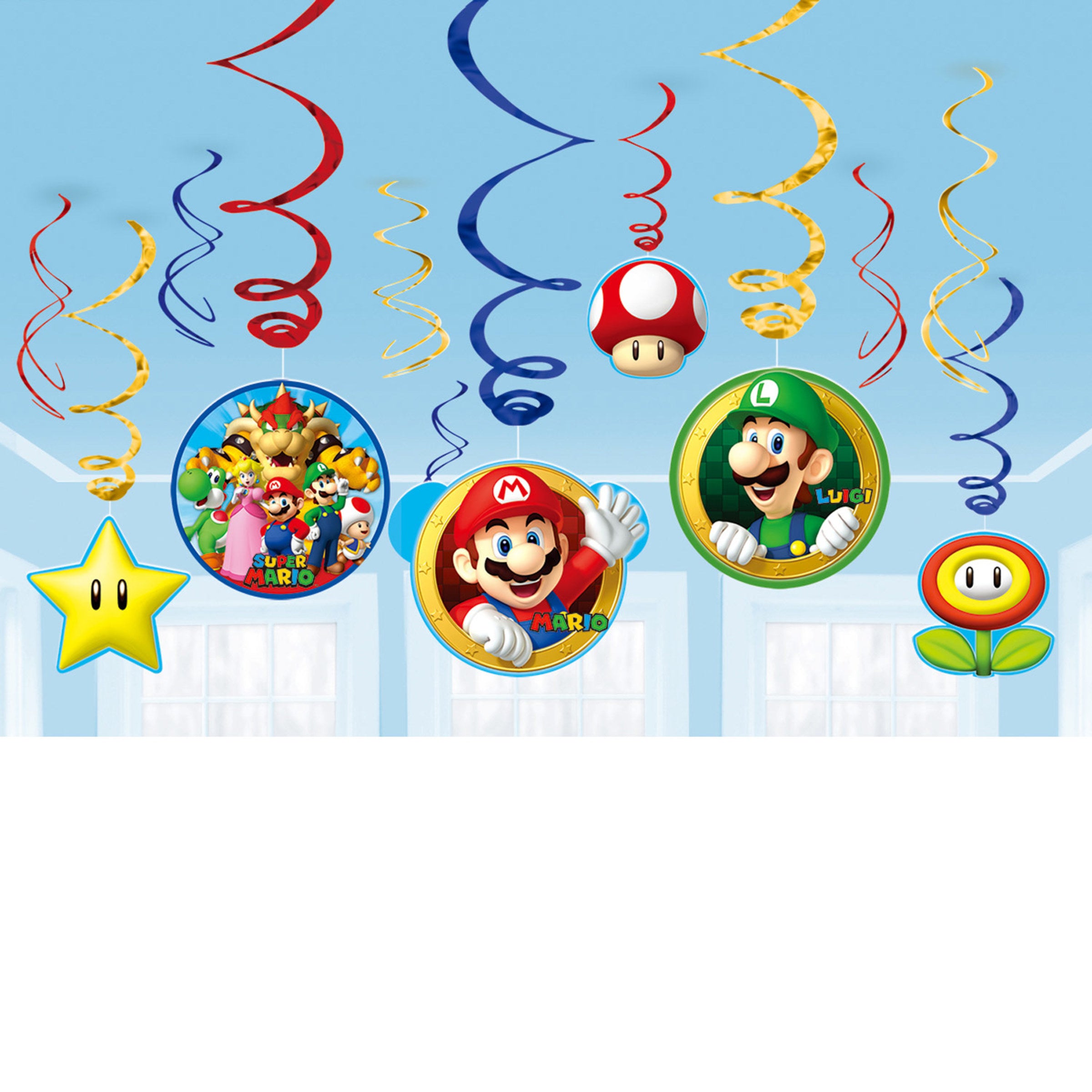 12 décorations à suspendre Super Mario Bros