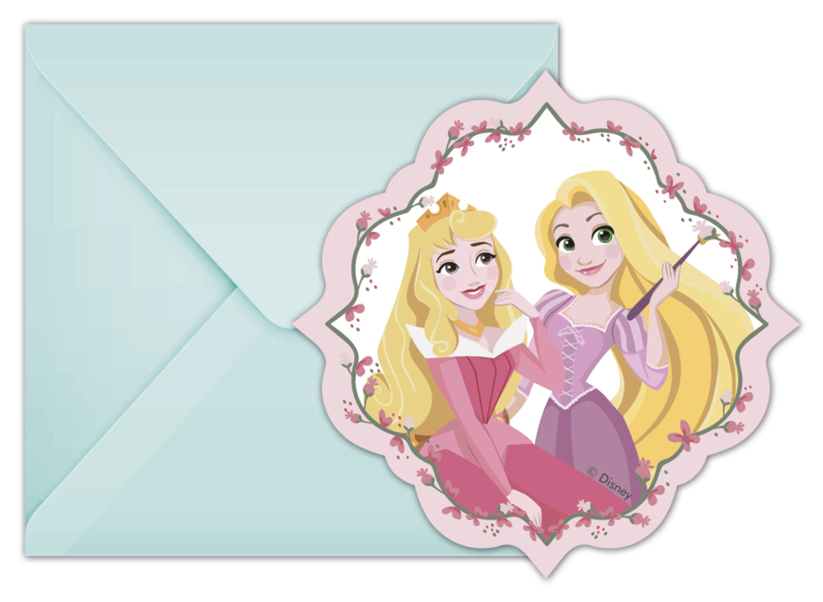 6 invitations Princesses Disney