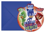 6 invitations Pyjamasques circulaires
